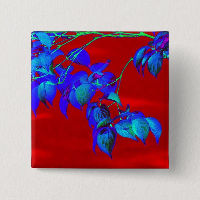 Red Himlar Blue Löv Button Knapp (Framsida)