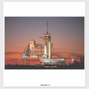 Red Himlar for Space Shuttle Atlantis Launch Klistermärken