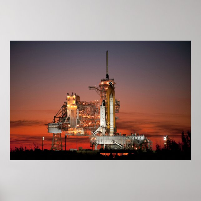 Red Himlar for Space Shuttle Atlantis Launch Poster (Framsidan)