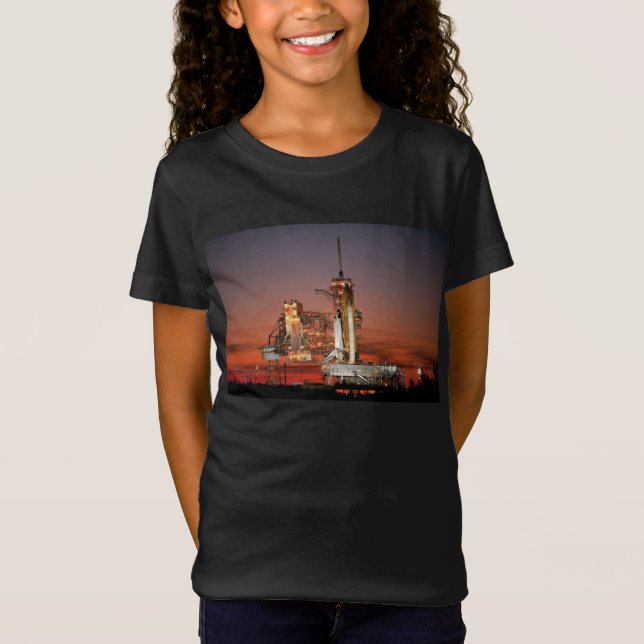 Red Himlar for Space Shuttle Atlantis Launch T Shirt (Framsida)