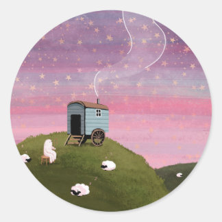 Red Himlar Runt Klistermärke