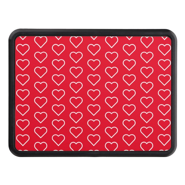 Red Hitch Cover med Hearts - Välj Färg Dragkroksskydd (Framsidan)