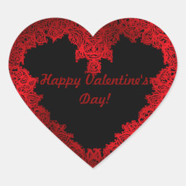 Red Hjärtans dag Hjärtformat Klistermärke
