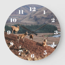 Red hjort in Glen Etive, Highlands of Scotland Stor Klocka