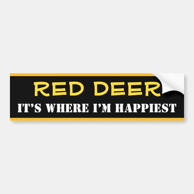 "RED HJORT" - "IT'S WHERE I'M HAPPIEST" (Kanada) Bildekal (Framsidan)