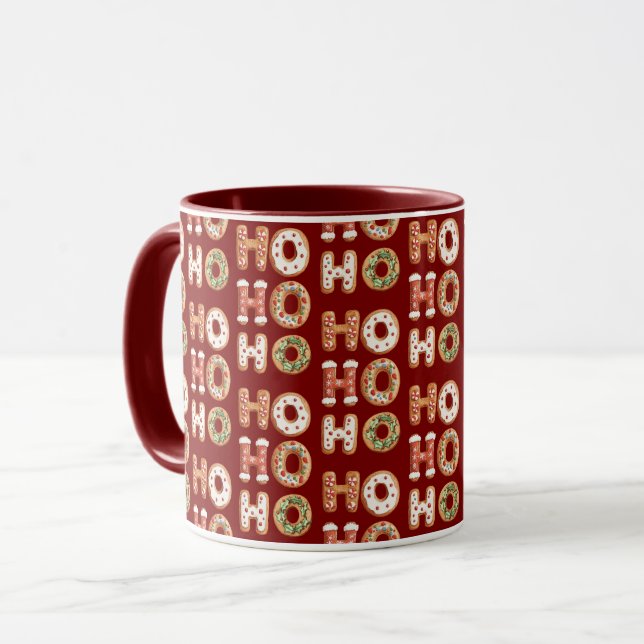 Red Ho Ho Ho Gingeregentligen Cookie-jul Mugg (Framsida vänster)