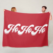 Red Ho Ho Ho jul Fleece Blanket