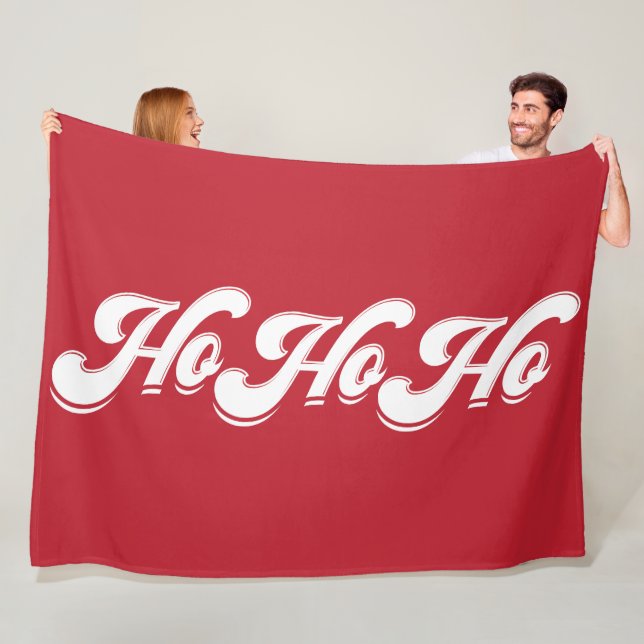 Red Ho Ho Ho jul Fleece Blanket (På plats)