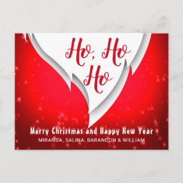 Red Ho Ho-jul och nyårsfoto Hälsning Helg Vykort