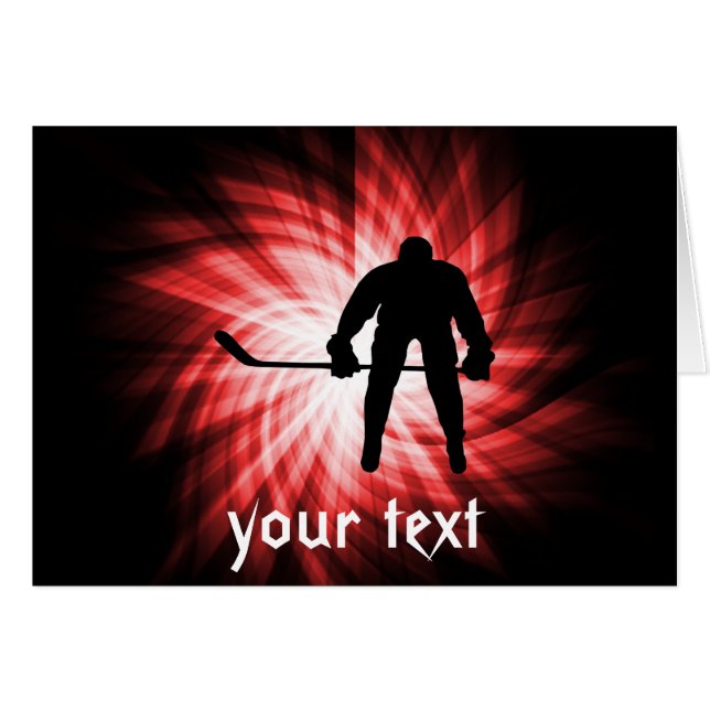 Red Hockey Hälsningskort (Framsidan Horizontal)