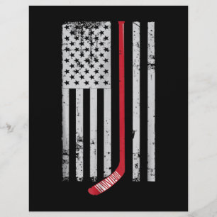 Red Hockey Stick American Flagga USA Hockey Brevhuvud