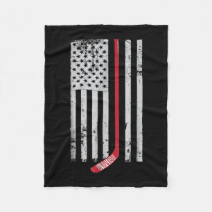 Red Hockey Stick American Flagga USA Hockey Fleecefilt