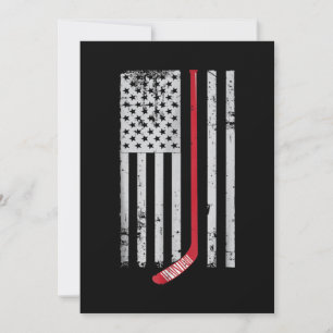 Red Hockey Stick American Flagga USA Hockey Inbjudningar