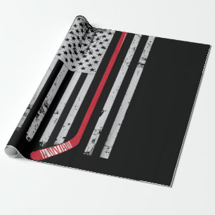 Red Hockey Stick American Flagga USA Hockey Presentpapper