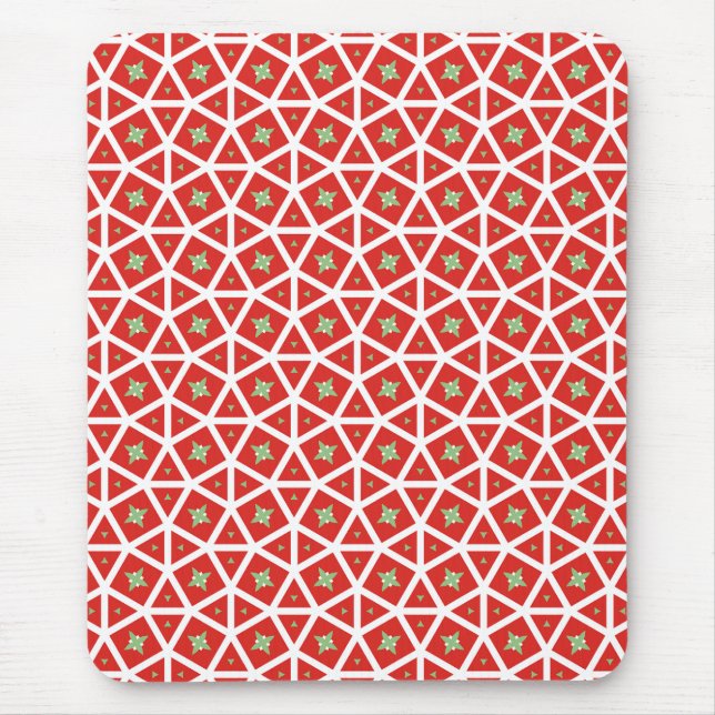 Red Holiday Geometric Star Design Musmatta (Framsidan)