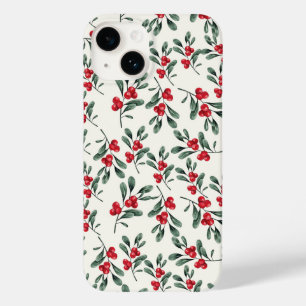 Red Holly-bär Grönt mistletoe löv