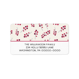 Red Holly Berries Returetiketter Adressetikett