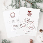 Red Holly Berry Bouquet Romantic-julplattan Julkort<br><div class="desc">Den här enkla julklappen har elegant och romantisk kalligrafi-skrift med en vinter-berusbukett och anpassningsbar på baksidan. Om du vill ha en mer avancerad anpassning av den här designen klickar du på BLUE DESIGN VERKTYG ovan!</div>