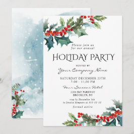 Red Holly Berry CORPORATE Julens Julfest Inbjudningar
