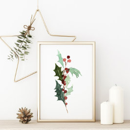 Red Holly Berry jul Poster