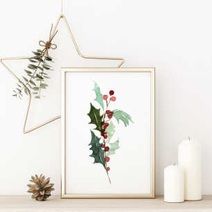 Red Holly Berry jul Poster
