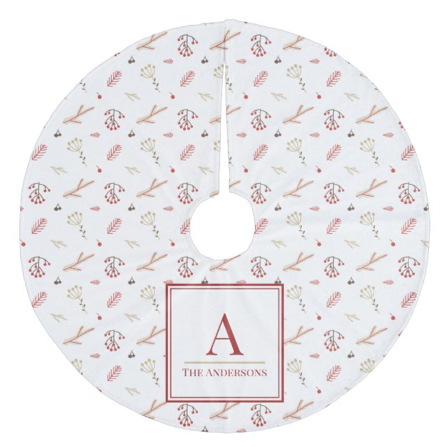 Red Holly Berry Julgran Skirt Julgransmatta Fleece (Framsidan)