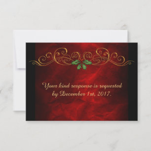 Red Holly jul Bröllop Menu OSA Kort