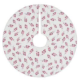 Red Holly Pip Berries Festive Julgransmatta Borstad Polyester