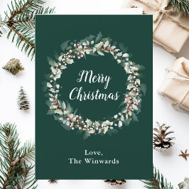 Red Holly Wandan God jul Helgkort