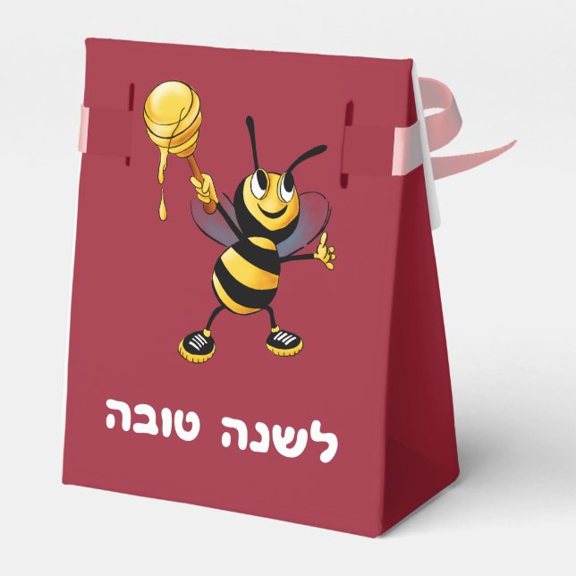 Red Honung Bee Rosh HaShana Presentaskar (Baksidan Sidan)