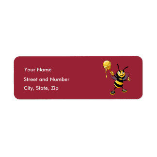 Red Honung Bee Rosh HaShana Returadress Etikett
