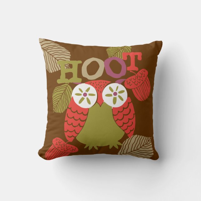 Red Hoot Uggla Pillow Pillow Pillow Kudde (Framsida)