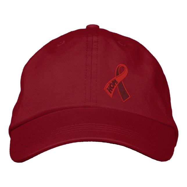 Red Hope AIDS hiv-kunskap om band Broderad Keps (Framsida)