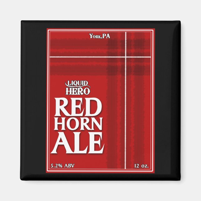 Red Horn Ale-etikett Magnet (Framsidan)