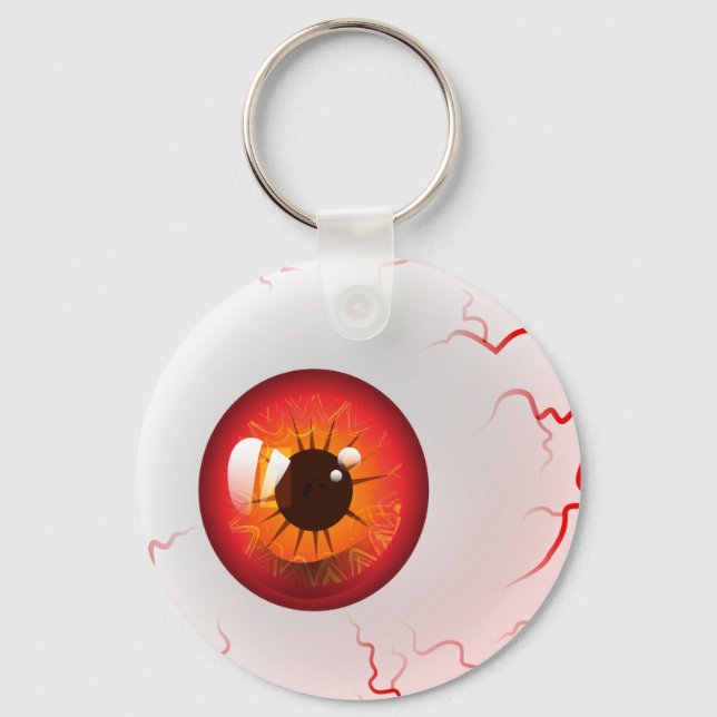 Red Horror Eyeball Nyckelring (Framsida)