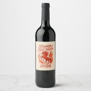 Red Horse 2026 Vinflaska Etikett