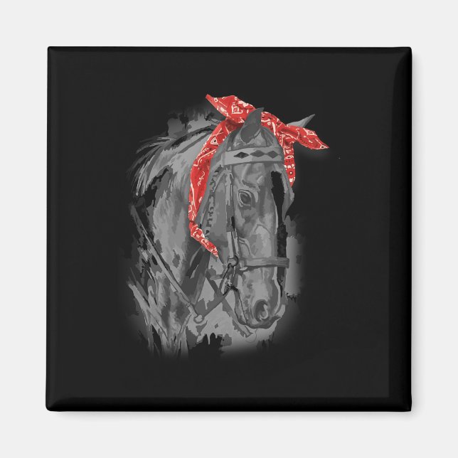 Red Horse Bandana för  Magnet (Framsidan)