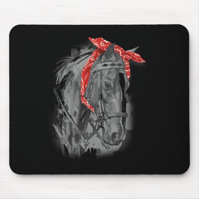 Red Horse Bandana för  Musmatta (Framsidan)