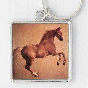 RED HORSE FYRKANTIG SILVERFÄRGAD NYCKELRING