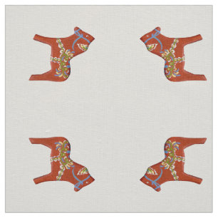 Red Horse Linen Fabric Tyg