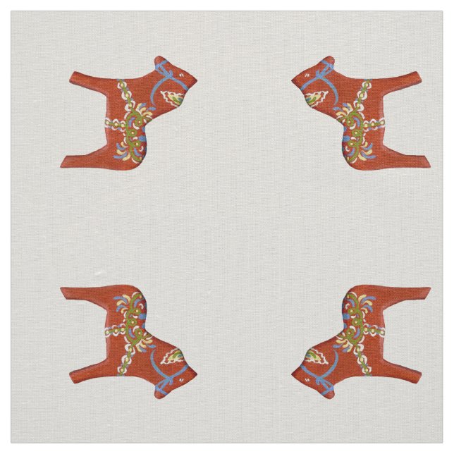 Red Horse Linen Fabric Tyg (Prov)