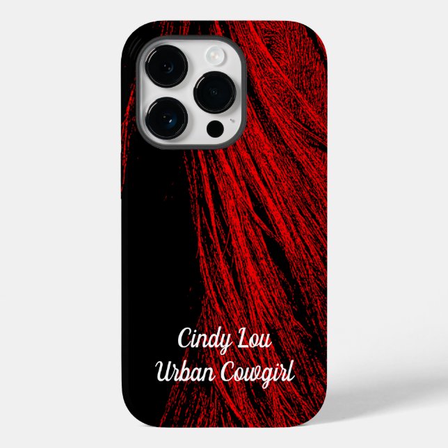 Red Horse Mane Abstrakt Cell Phone Case (Baksida)