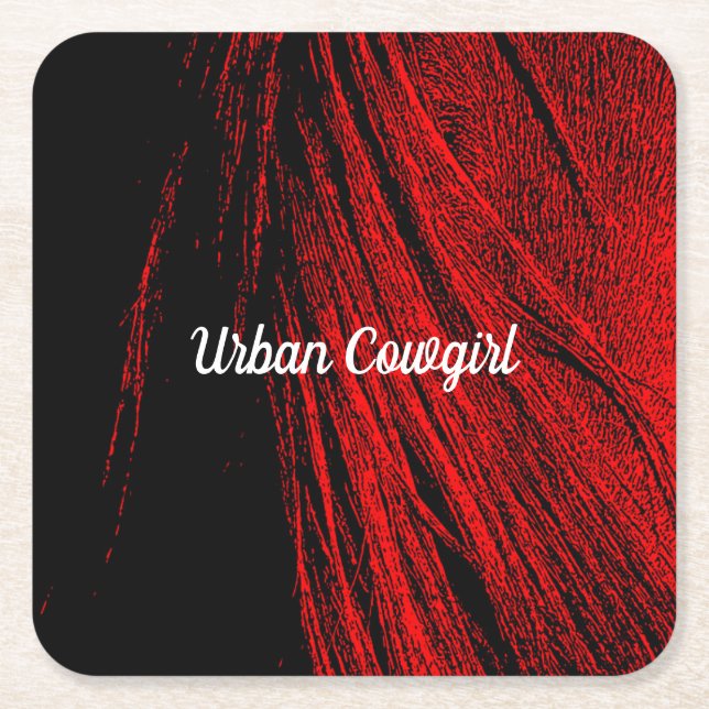 Red Horse Mane Abstrakt Papper Underlägg Kvadrat (Framsidan)