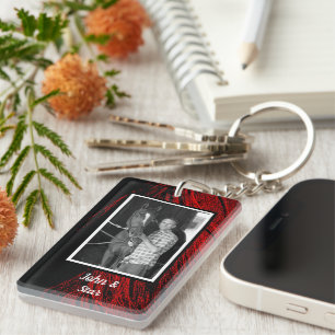 Red Horse Mane Abstrakt Photo Acrylic Keychain