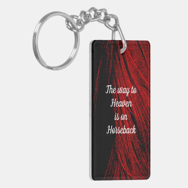Red Horse Mane Abstrakt Quote Acrylic Keychain (Vänstra Framsidan)