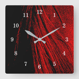 Red Horse Mane Abstrakt Wall Clock Fyrkantig Klocka