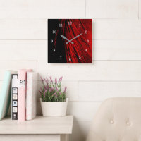 Red Horse Mane Abstrakt Wall Clock