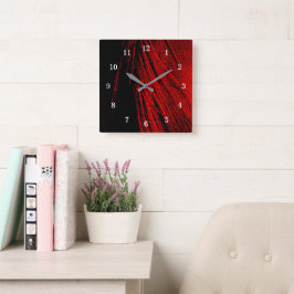 Red Horse Mane Abstrakt Wall Clock Fyrkantig Klocka
