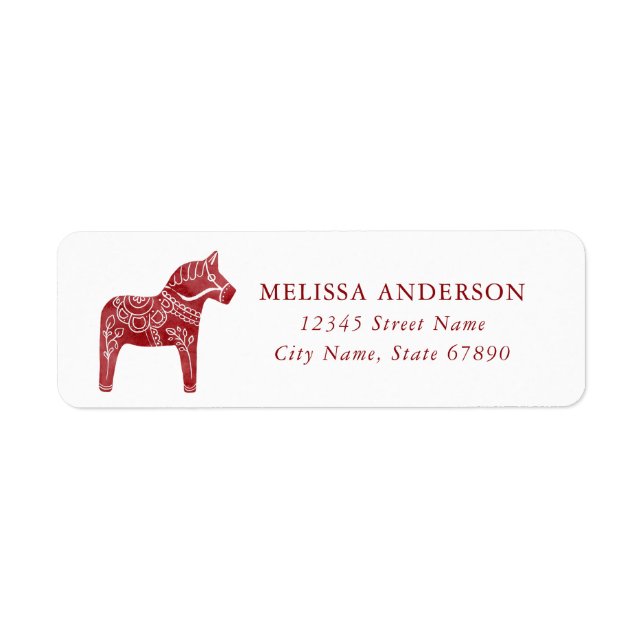Red Horse Returetiketters Returadress Etikett (Framsidan)