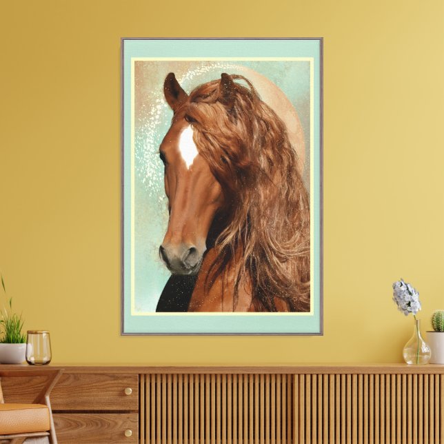 Red Horse - Wrapped Canvas (Insitu (Vardagsrum))